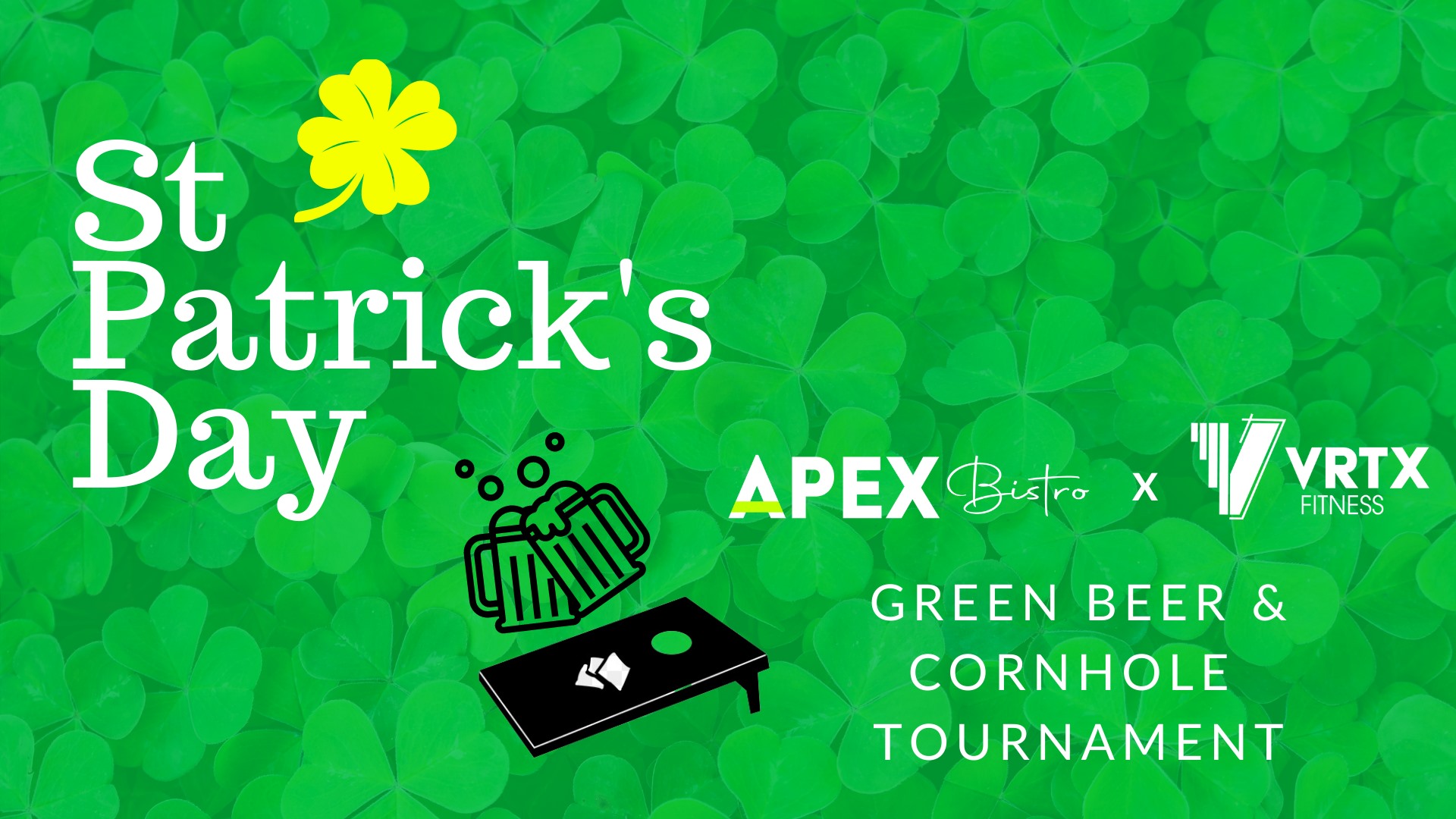 Green Beer & Cornhole Tournament at VRTS on St. Patrick's Day