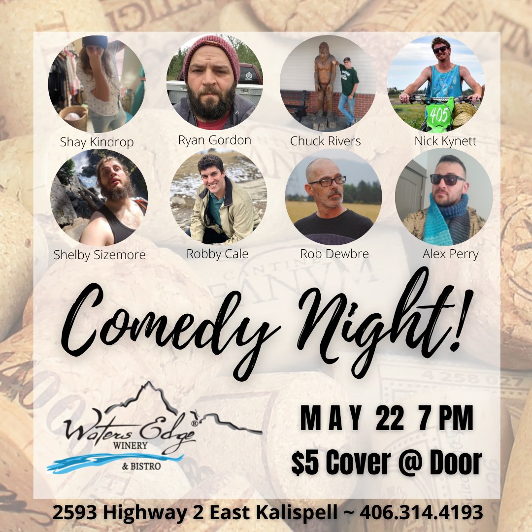 Waters Edge Winery Comedy Night - May 22 @ 7pm