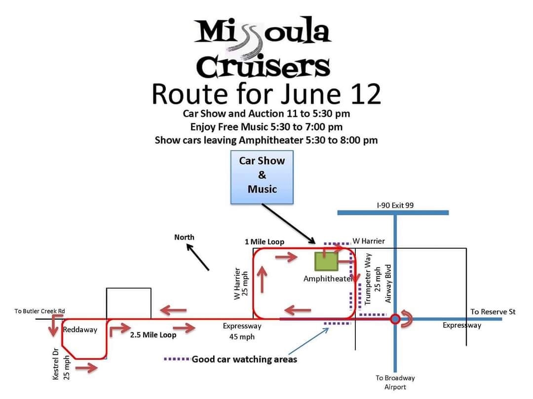 Missoula Cruisers Route for June 12