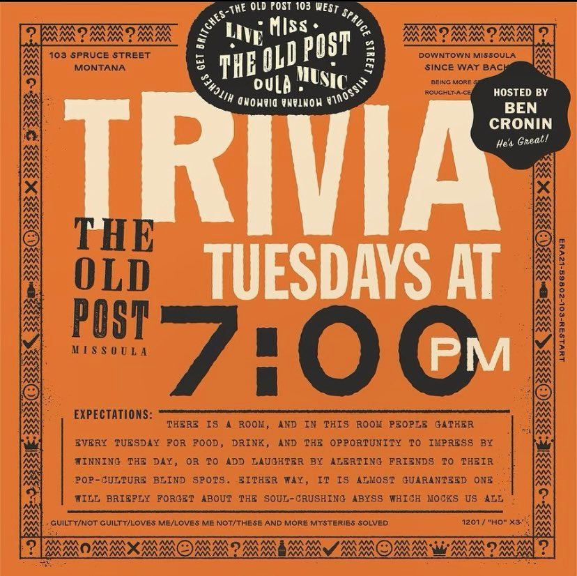 Trivia Tuesdays at The Old Post in Missoula, Montana