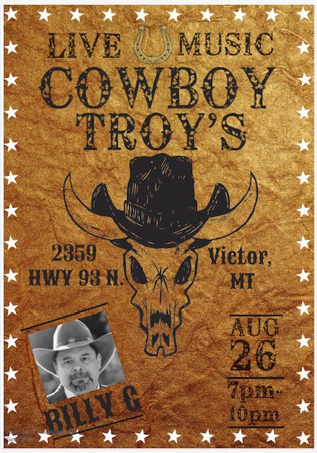 Billy G at Cowboy Troy's August 26