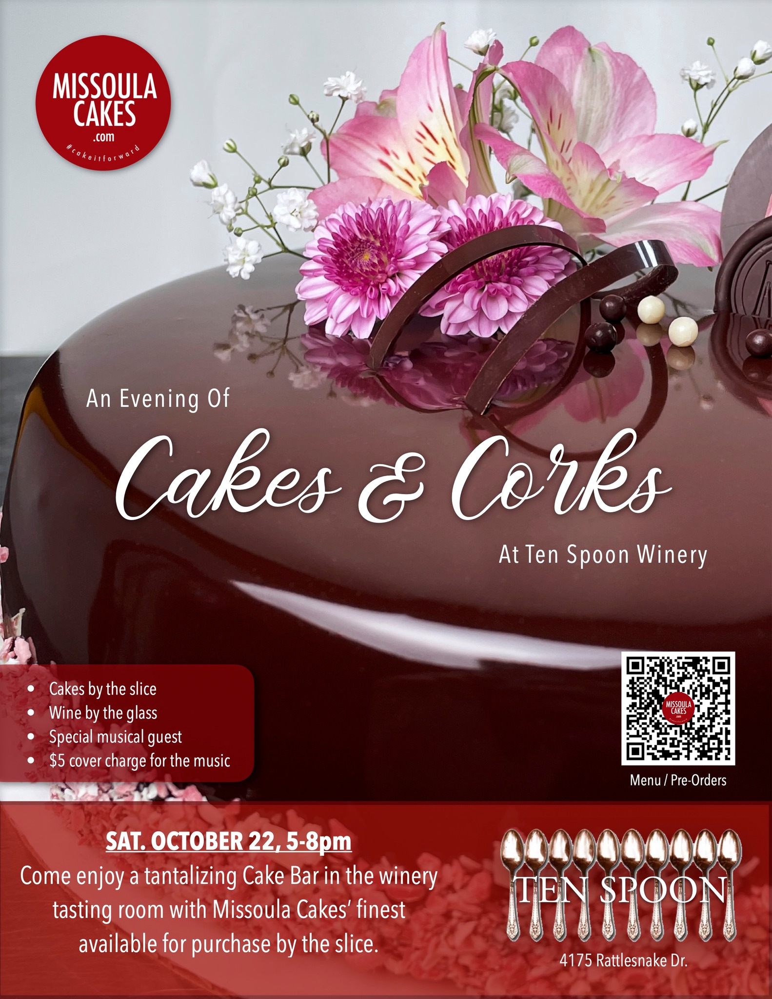 Cakes & Corks with Barncat Country at Ten Spoon Vineyard + Winery