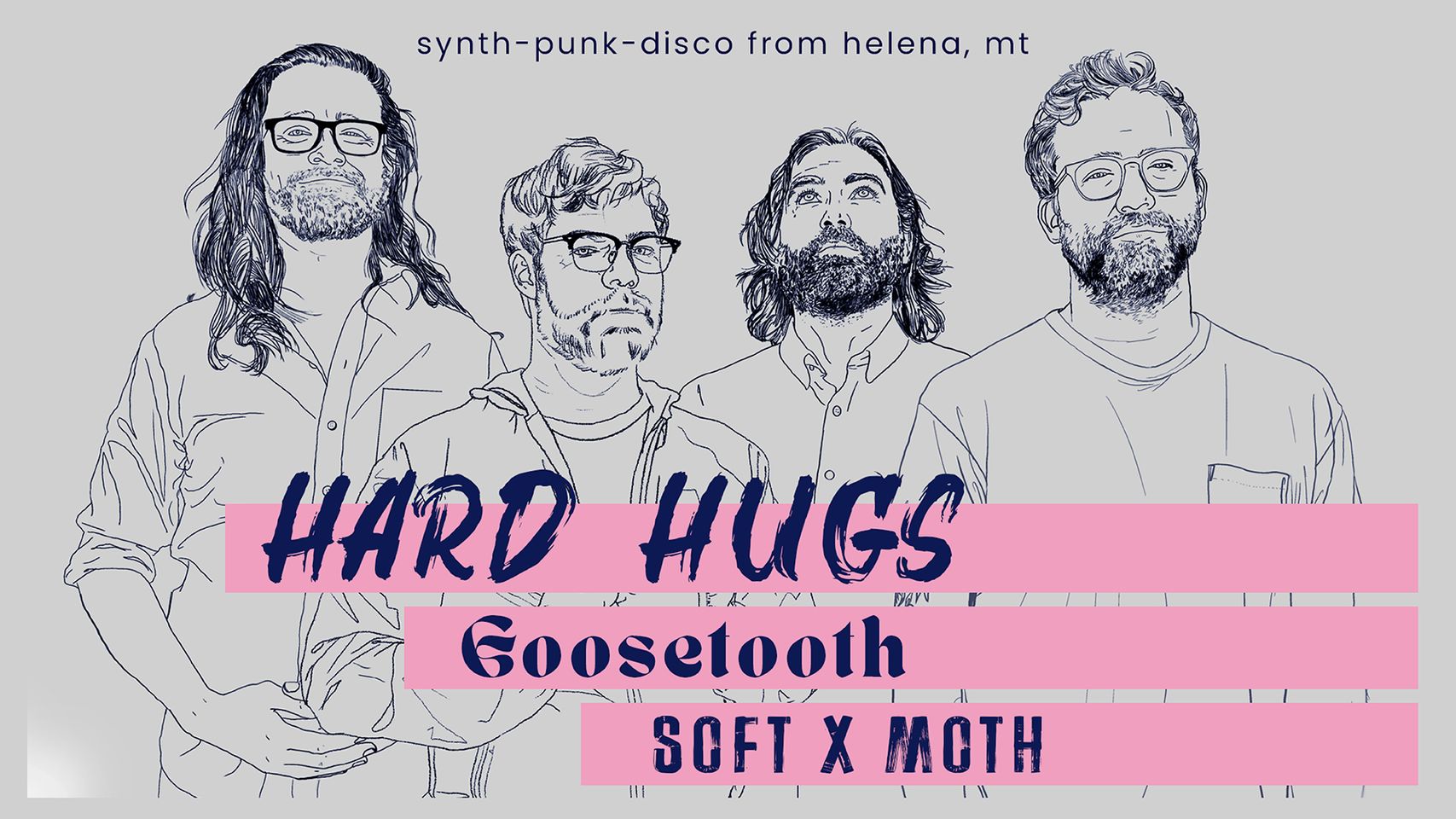 Hard Hugs, Goosetooth and Soft X Moth on Sunday, October 23 at Zootown Arts Community Center 