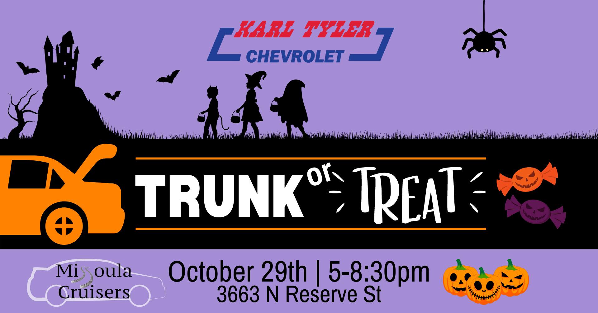 2nd Annual Karl Tyler Chevrolet Trunk or Treat with Missoula Cruisers and Nvicta Squad
