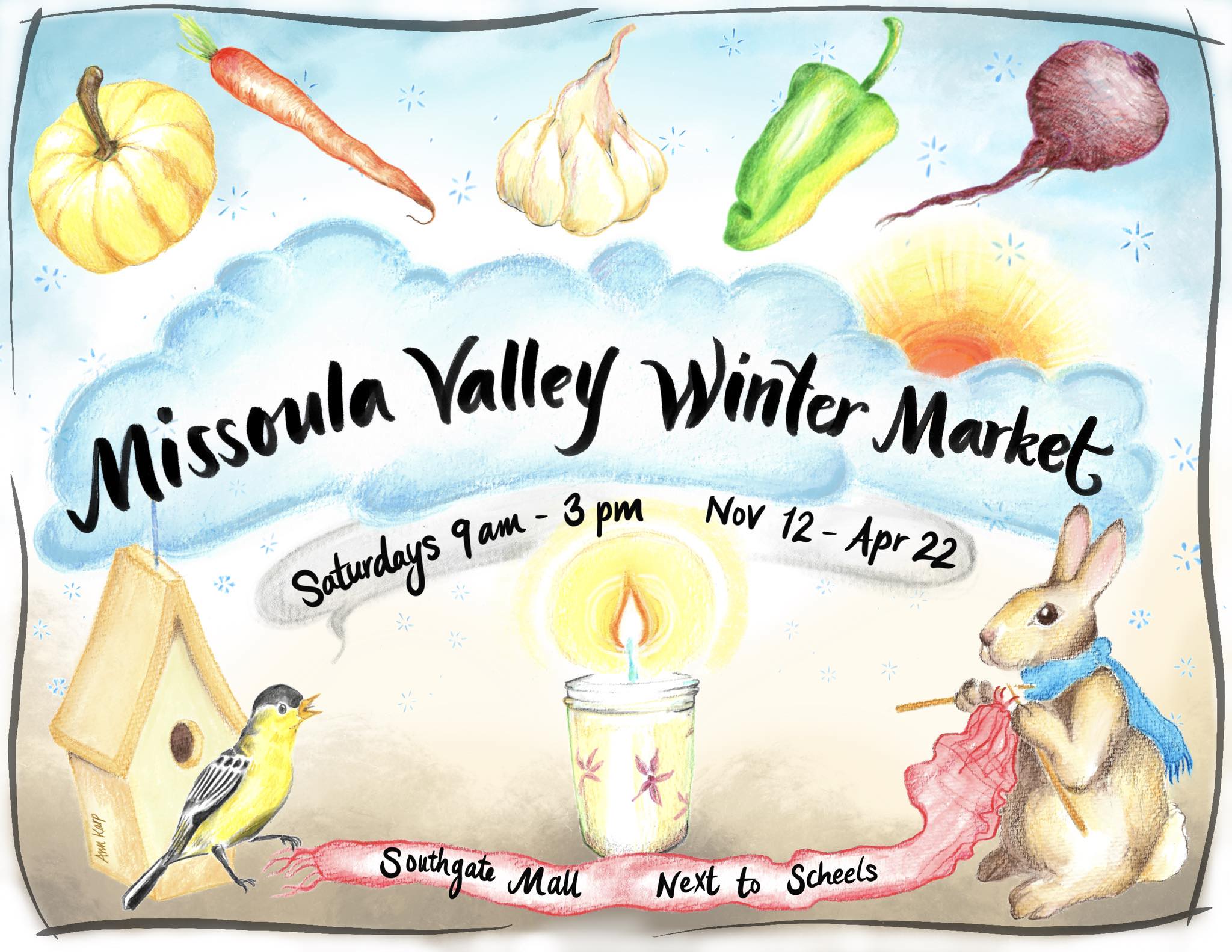 Missoula Valley Winter Market from 9:00 am to 3:00 pm Saturdays at Southgate Mall
