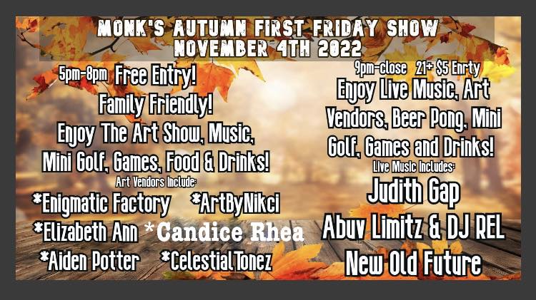 Monk’s Bar Autumn First Friday Show