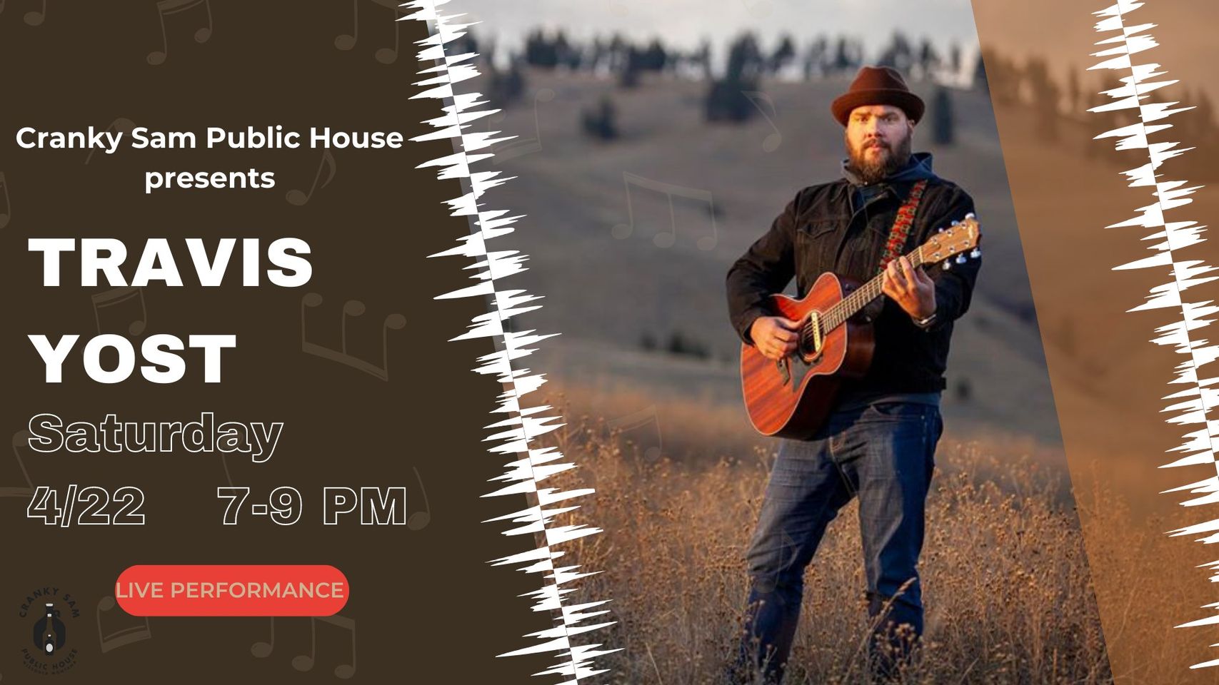 Travis Yost live at Cranky Sam Public House in Downtown Missoula, Montana