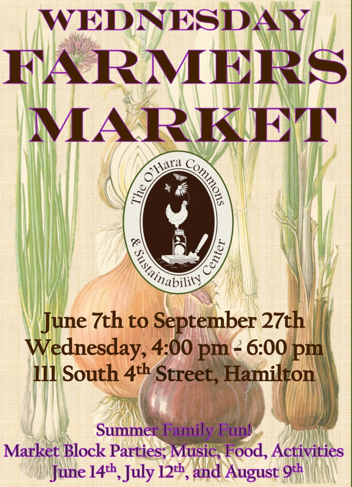 O'Hara Commons Wednesday Farmers Market 4pm to 6pm from June 7 thru September 27, 2023